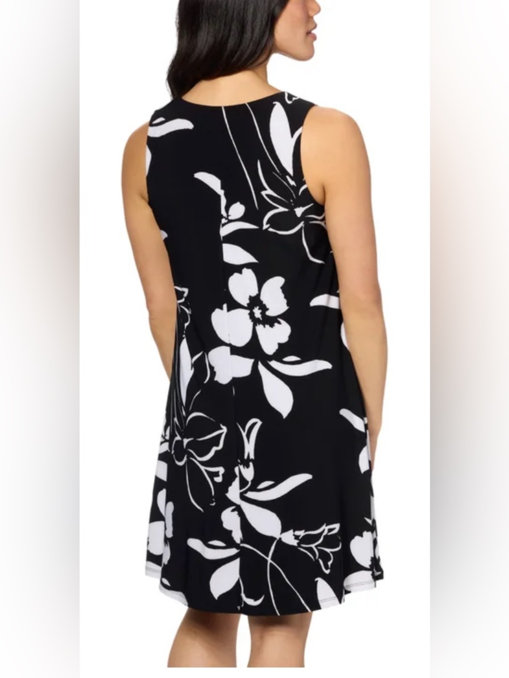 Anne Klein Black and White Floral Dress - Picture 3 of 4